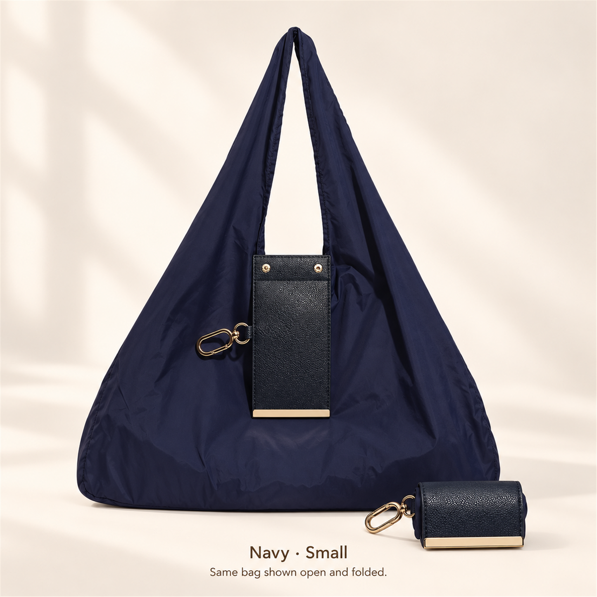 👜 Foldable Shoulder Tote Bag with Clip | Compact Everyday Carry
