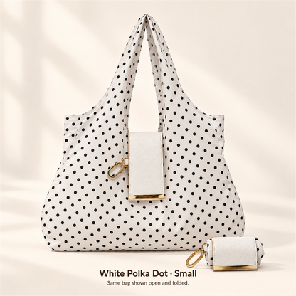 👜 Foldable Shoulder Tote Bag with Clip | Compact Everyday Carry