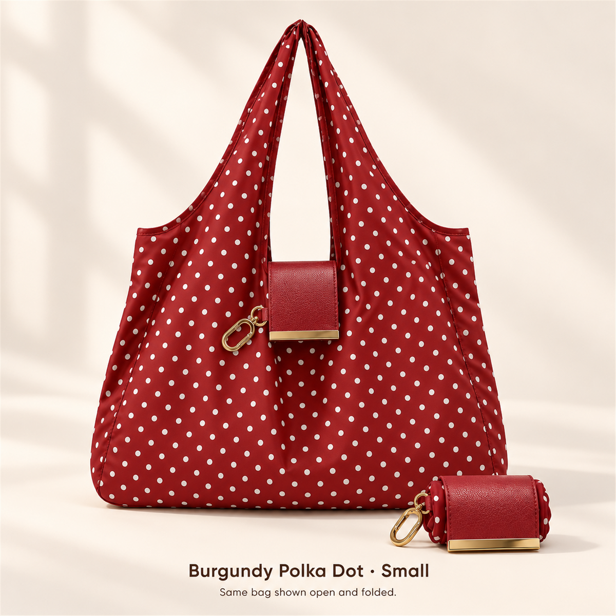 👜 Foldable Shoulder Tote Bag with Clip | Compact Everyday Carry