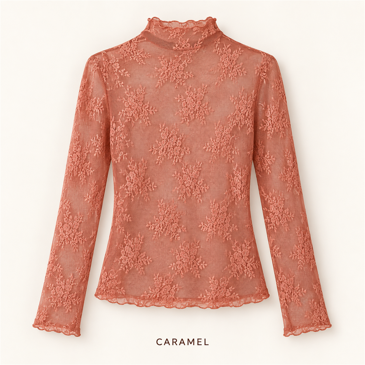 🌸✨ Women's Elegant Floral Lace Mesh Long-Sleeve Innerwear Top – Soft, Breathable & Stretchy 💕