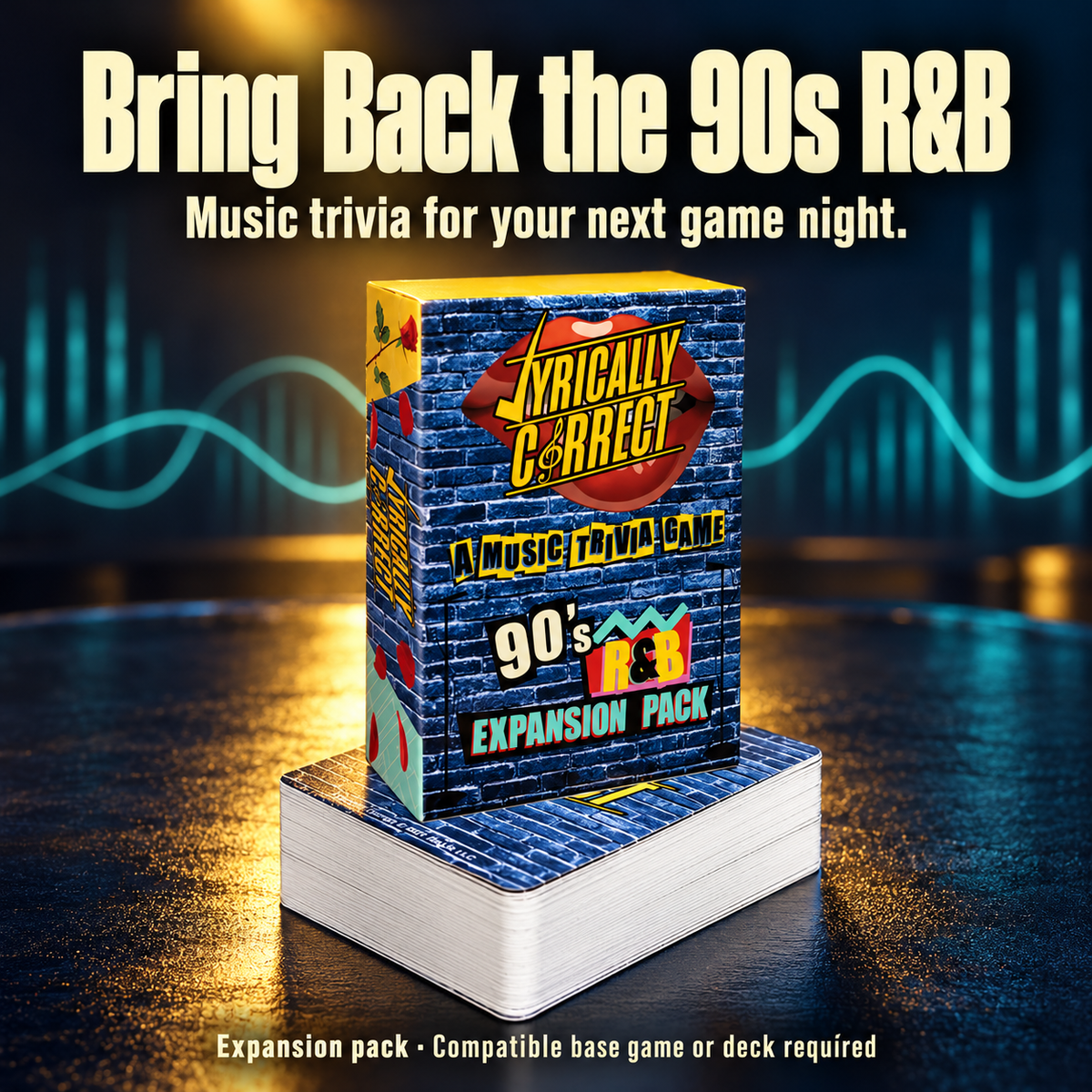 🎵 Lyrically Correct ’90s R&B Expansion Pack – 80 Music Trivia Cards 🎤
