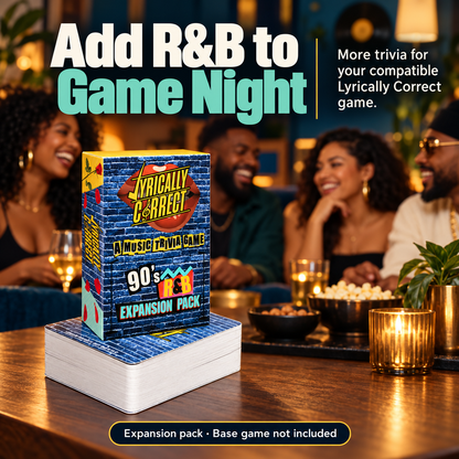 🎵 Lyrically Correct ’90s R&B Expansion Pack – 80 Music Trivia Cards 🎤