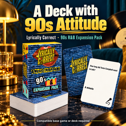 🎵 Lyrically Correct ’90s R&B Expansion Pack – 80 Music Trivia Cards 🎤