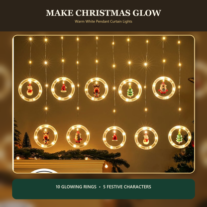 🎄✨ Christmas String Curtain Lights – 120 LED USB-Powered Warm White Fairy Lights for Indoor & Outdoor Decor 🌟