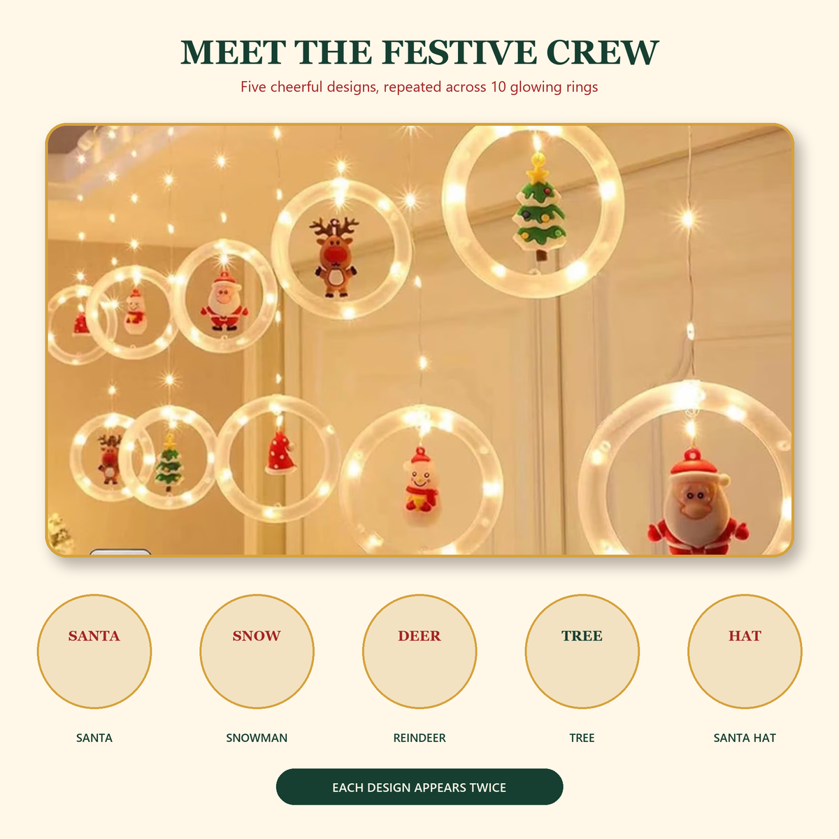 🎄✨ Christmas String Curtain Lights – 120 LED USB-Powered Warm White Fairy Lights for Indoor & Outdoor Decor 🌟