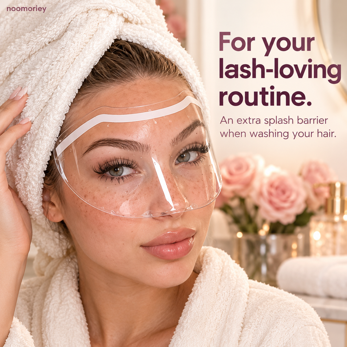 🛡️ 50-Pack Disposable Face Shields – Clear Adhesive Splash Guards for Hair & Lash Care ✨ ✨