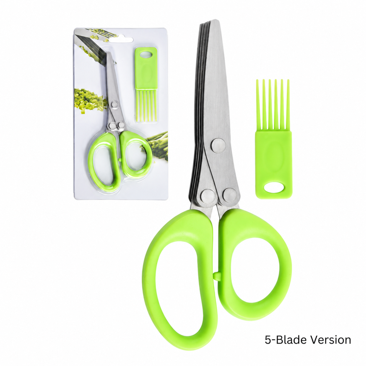 ✂️🌿 5-Blade Stainless Steel Herb Scissors with Protective Sheath ✨