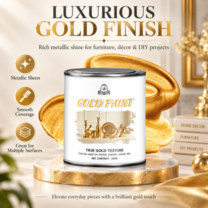 ✨ Metallic Gold Finish Paint – Rich Shimmer for Furniture, Décor & DIY Projects