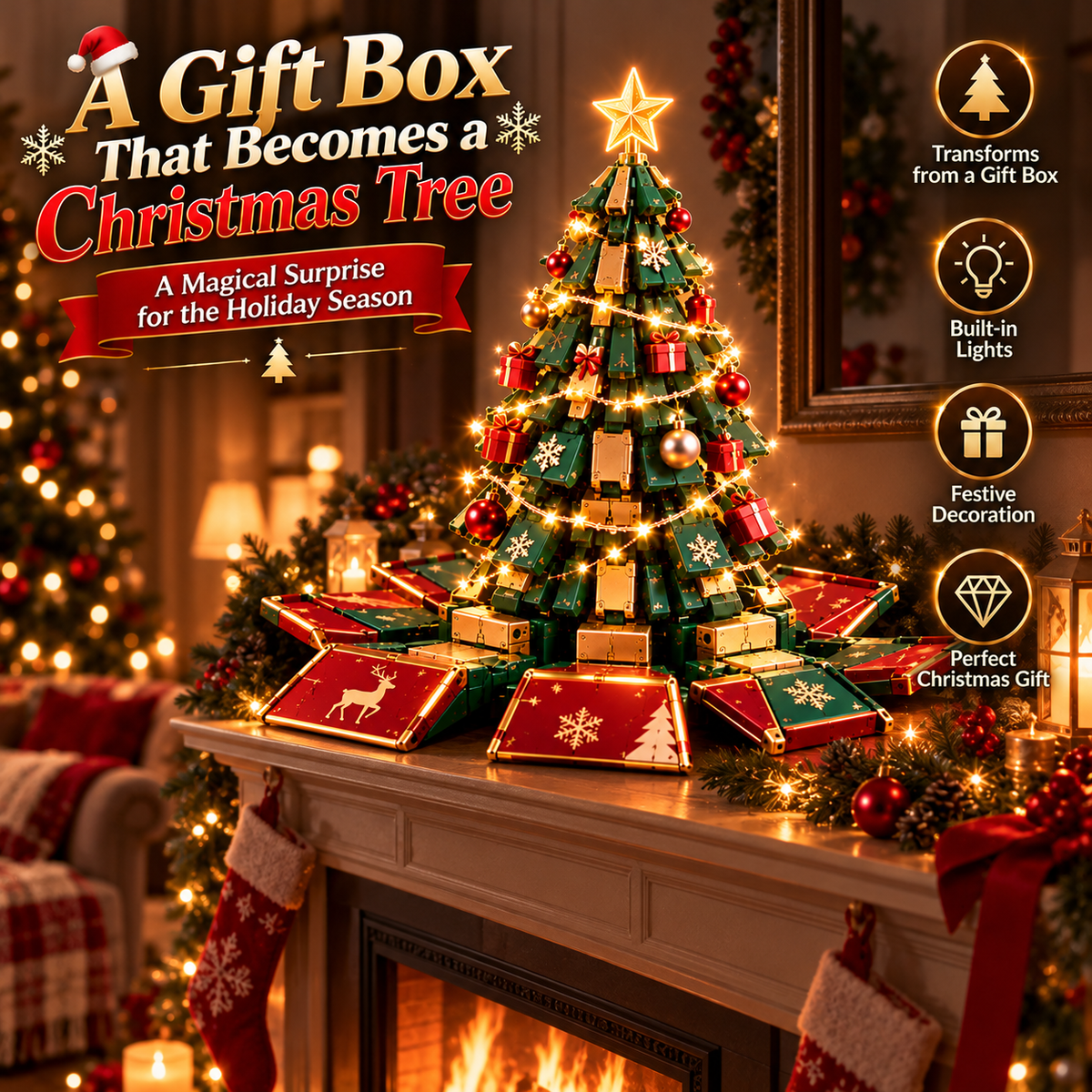 🎄 Transforming Christmas Tree Gift Box – Magical Holiday Surprise Decoration