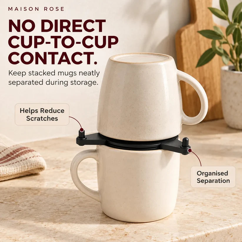MugNest™ Adjustable Cup Stacking Organizer – Space-Saving Mug & Cabinet Storage Rack