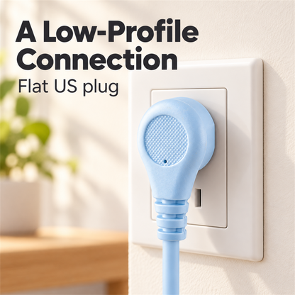 🔌 7-in-1 Compact Power Strip – USB-C Ports, Wrap-Around Cord Storage & Flat Plug ⚡