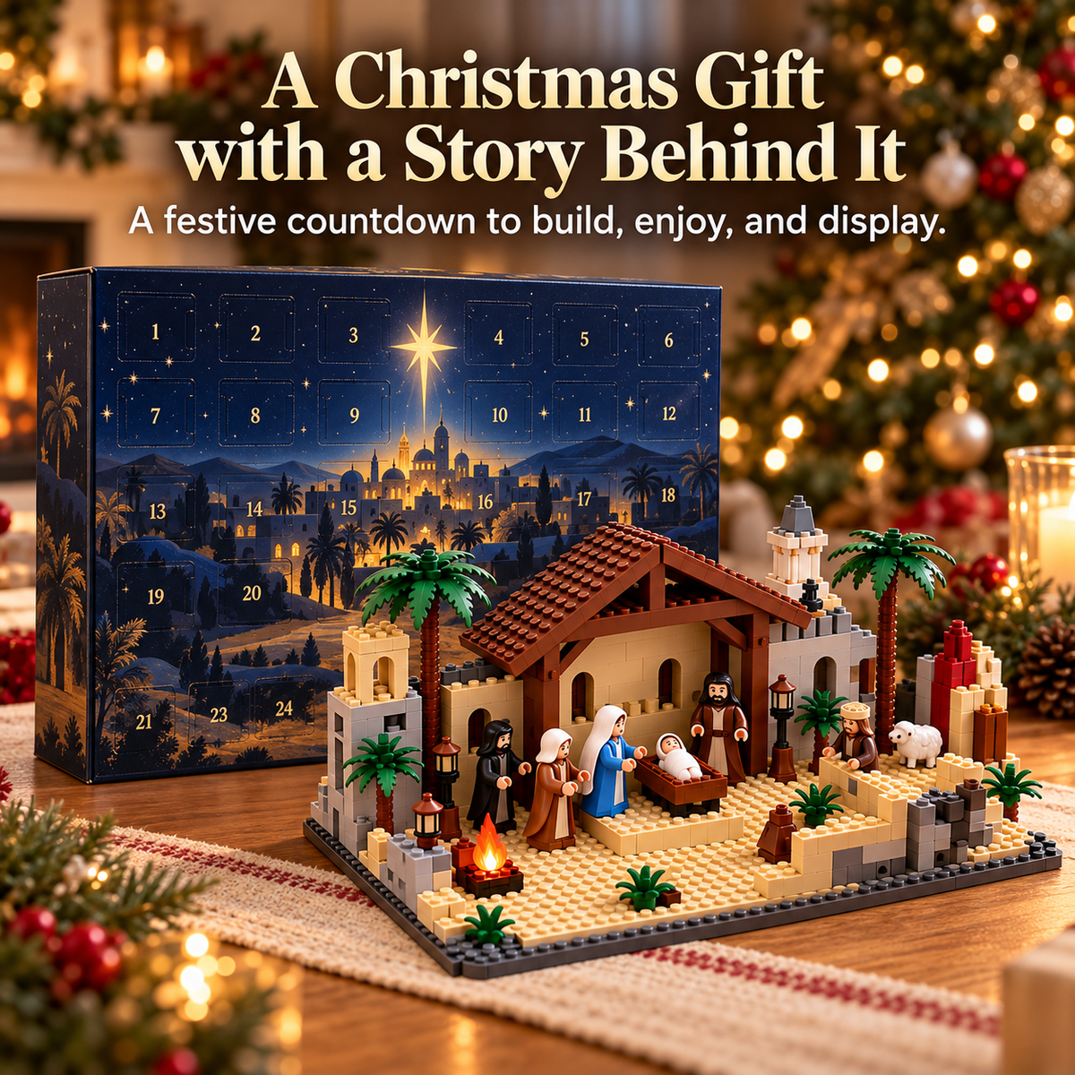 24-Day Nativity Advent Calendar Building Set – Build the Christmas Story