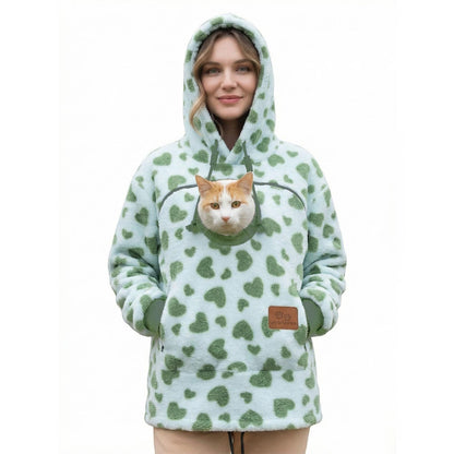 ⏳🔥LIMITED TIME 50% OFF!🐕 Cozy Fleece Pet BondingPouch Hoodie - Warm &Supportive Small Pet CarrierClothing