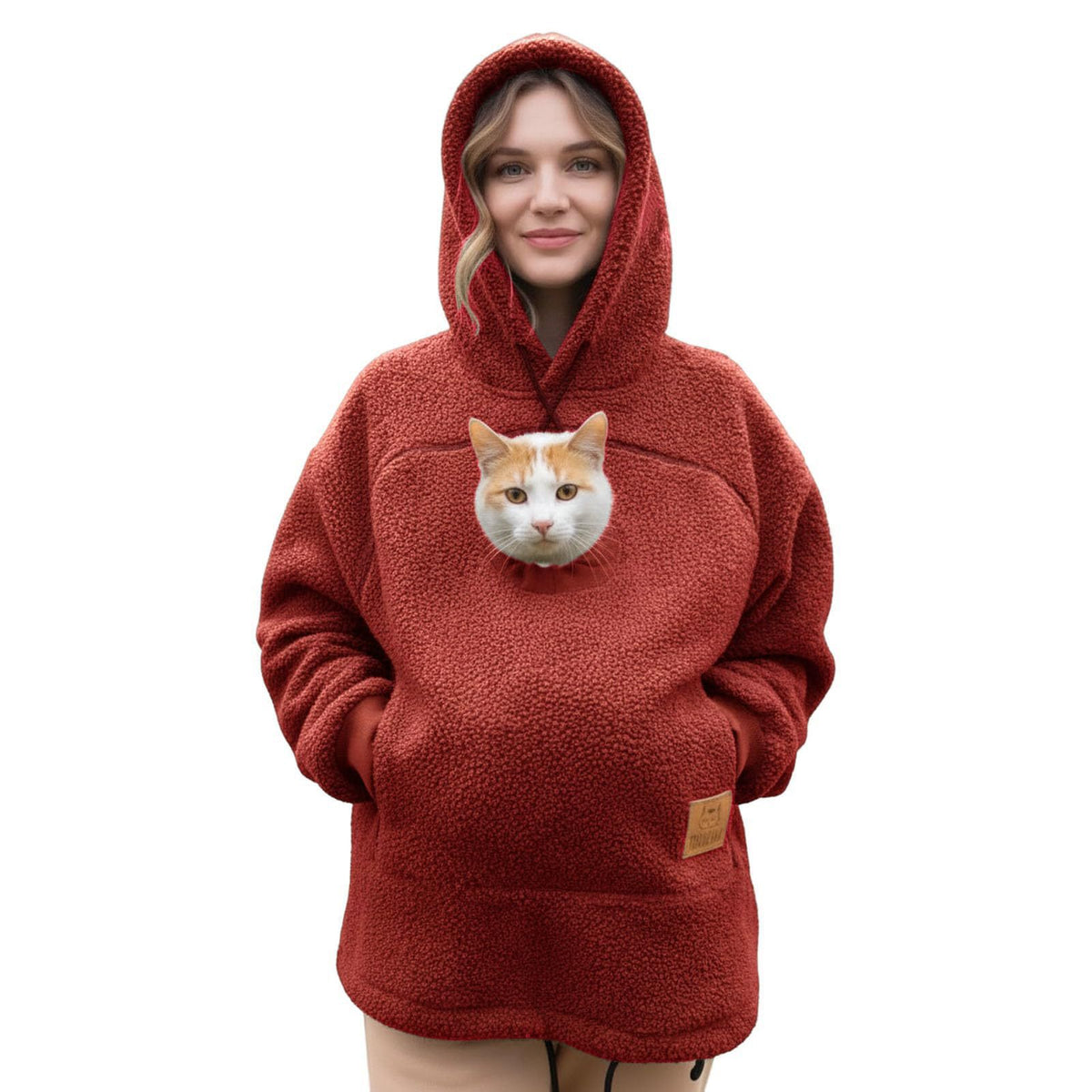 ⏳🔥LIMITED TIME 50% OFF!🐕 Cozy Fleece Pet BondingPouch Hoodie - Warm &Supportive Small Pet CarrierClothing
