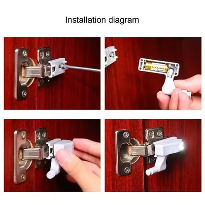 💡💡Smart Motion Sensor LED Hinge Light – Auto-On Cabinet Lighting for Wardrobes, Kitchen Cabinets & Shoe Storage