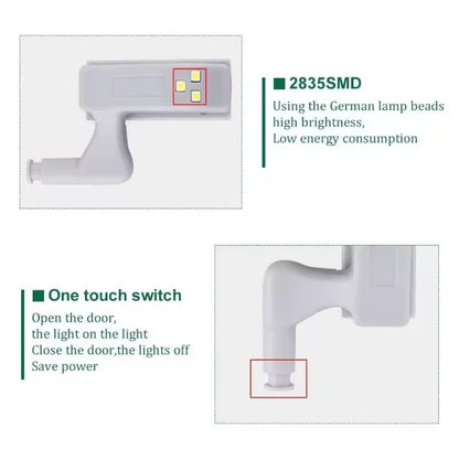 💡💡Smart Motion Sensor LED Hinge Light – Auto-On Cabinet Lighting for Wardrobes, Kitchen Cabinets & Shoe Storage