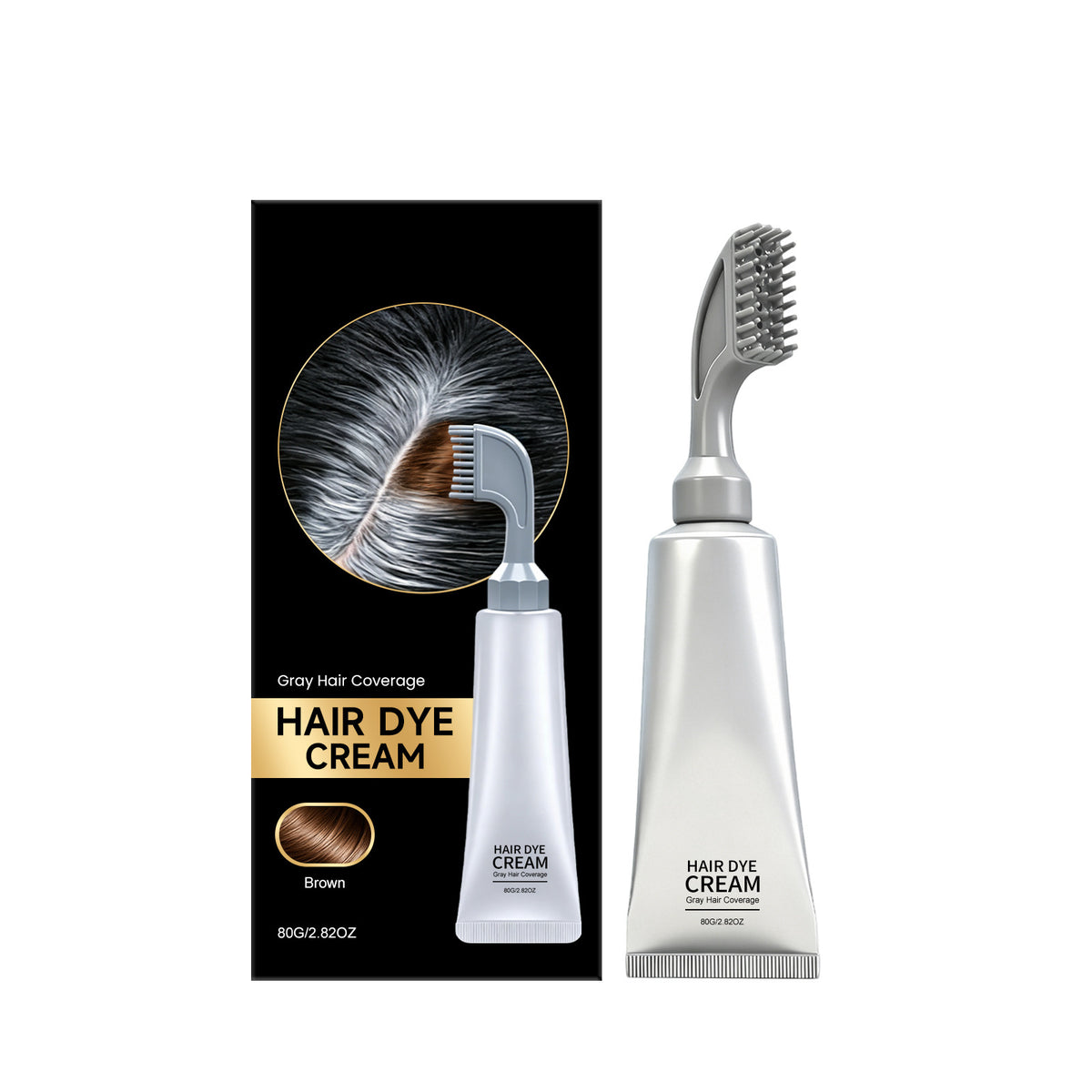 Cover Gray Roots at Home – Easy Comb-On Hair Dye Cream