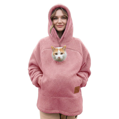 ⏳🔥LIMITED TIME 50% OFF!🐕 Cozy Fleece Pet BondingPouch Hoodie - Warm &Supportive Small Pet CarrierClothing