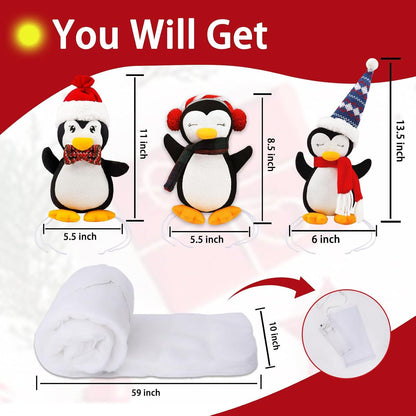 The Penguin Slide - Light-Up Banister Garland