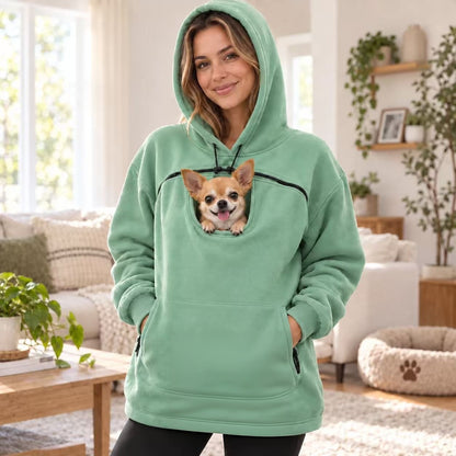 ⏳🔥LIMITED TIME 50% OFF!🐕 Cozy Fleece Pet BondingPouch Hoodie - Warm &Supportive Small Pet CarrierClothing