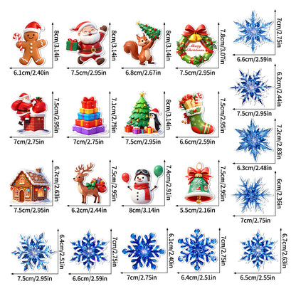 🎄LED Christmas Light-Up Wall Decals – built-in LED, pre-installed batteries, 12/24/36pcs. Peel & stick festive glow for walls & windows! 🎅💡