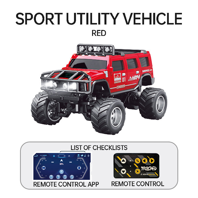 🚙 Mini RC Off-Road Truck – 2.4GHz Remote Control SUV with LED Lights, Spring Suspension & USB Rechargeable Battery 🎁