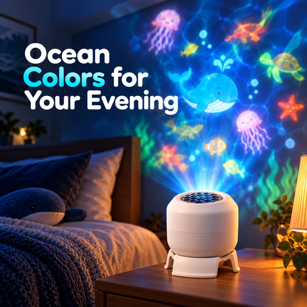 🌊✨ LED Starry Ocean Projector – 360° Rotating Waves & USB-Powered Ambient Lighting 🌌