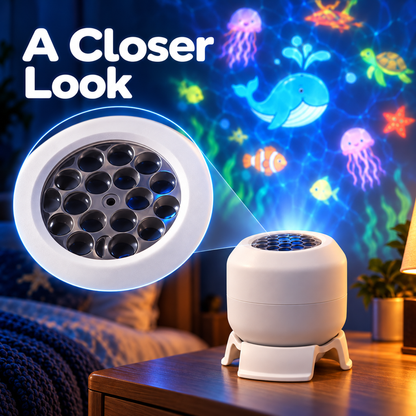 🌊✨ LED Starry Ocean Projector – 360° Rotating Waves & USB-Powered Ambient Lighting 🌌