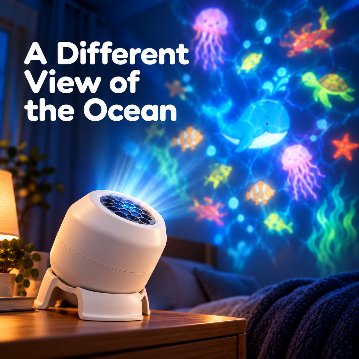 🌊✨ LED Starry Ocean Projector – 360° Rotating Waves & USB-Powered Ambient Lighting 🌌