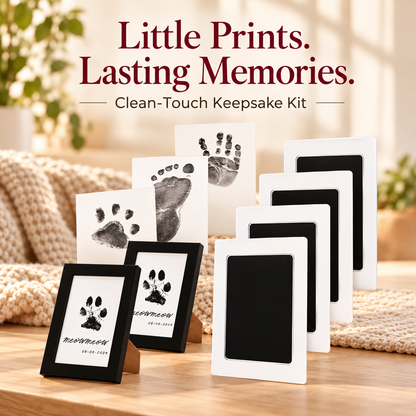 🐾 4-Pack Paw Print Kit with 2 Photo Frames – Mess-Free Ink Pads for Dogs & Cats 📸