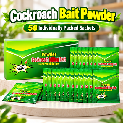 🪳 50-Pack Cockroach Bait Powder – Fast-Acting Indoor Roach Control for Kitchens & Rooms ✨
