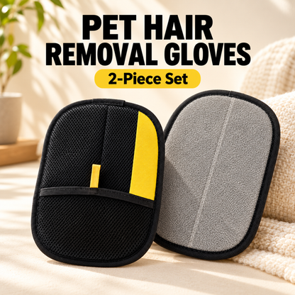 🐾 2-Pack Pet Hair Remover Gloves – Reusable Electrostatic Mitts for Furniture, Carpets & Clothes 🧤🧤
