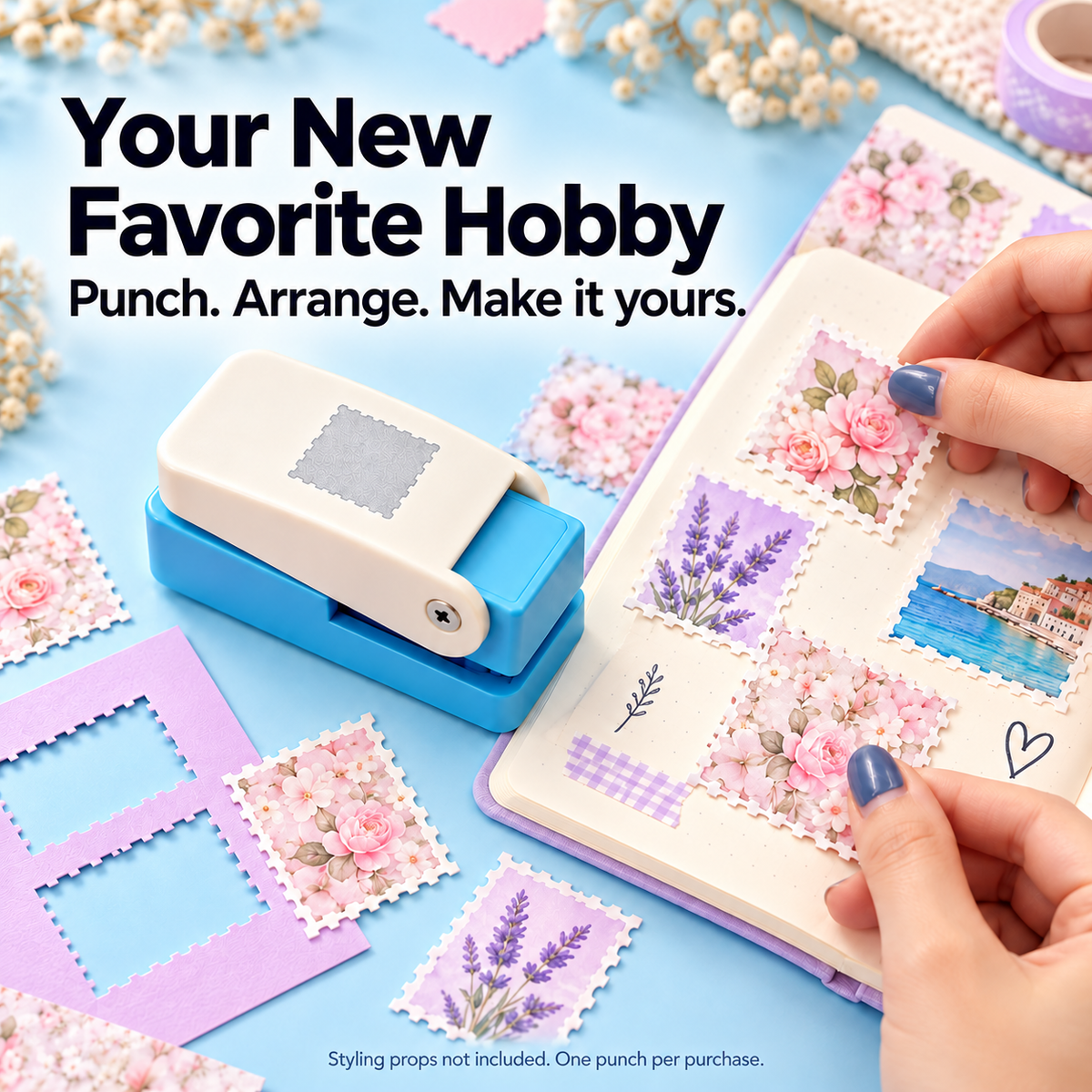 ✨ Stamp-Shaped Paper Punch for Journaling & Scrapbooking — Medium & Large