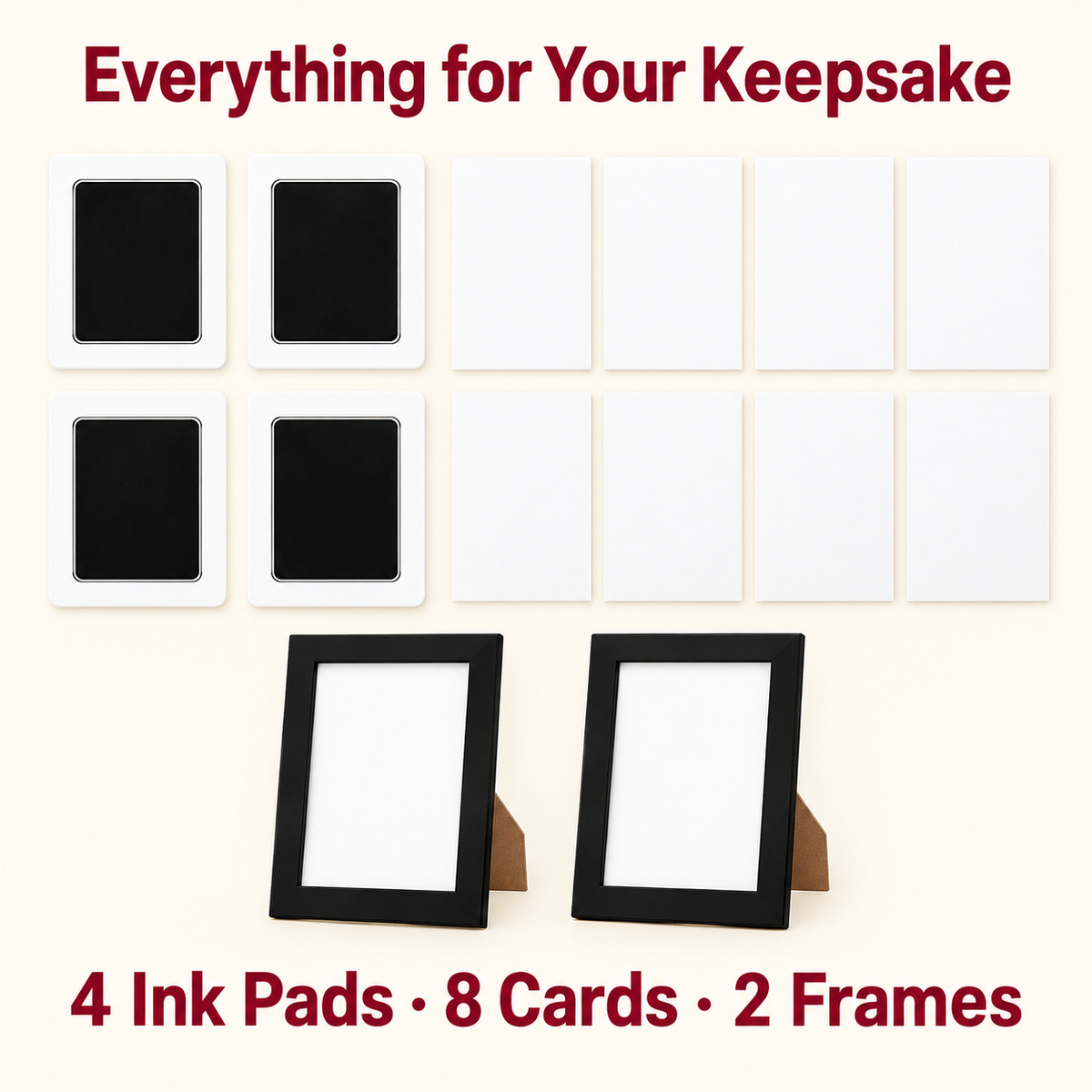 🐾 4-Pack Paw Print Kit with 2 Photo Frames – Mess-Free Ink Pads for Dogs & Cats 📸