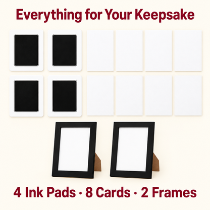 🐾 4-Pack Paw Print Kit with 2 Photo Frames – Mess-Free Ink Pads for Dogs & Cats 📸