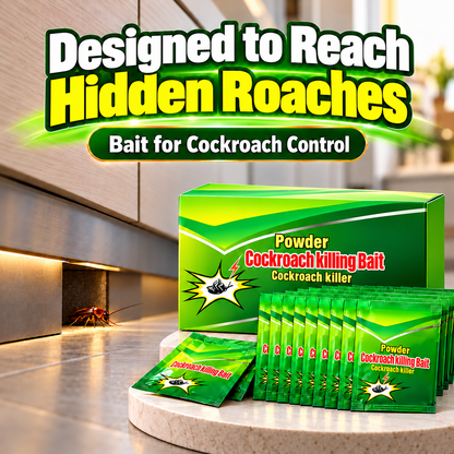 🪳 50-Pack Cockroach Bait Powder – Fast-Acting Indoor Roach Control for Kitchens & Rooms ✨