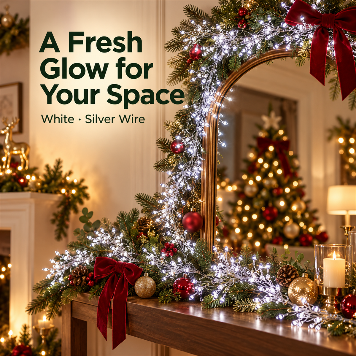 🎄✨ 49.2ft 500 LED Christmas Cluster String Lights – USB Powered with US Plug, Remote & Storage Reel 🎁🎁
