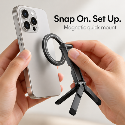 🧲📱 MA60 Magnetic Phone Holder – Foldable Aluminum Stand & Pocket-Sized Travel Tripod ✨