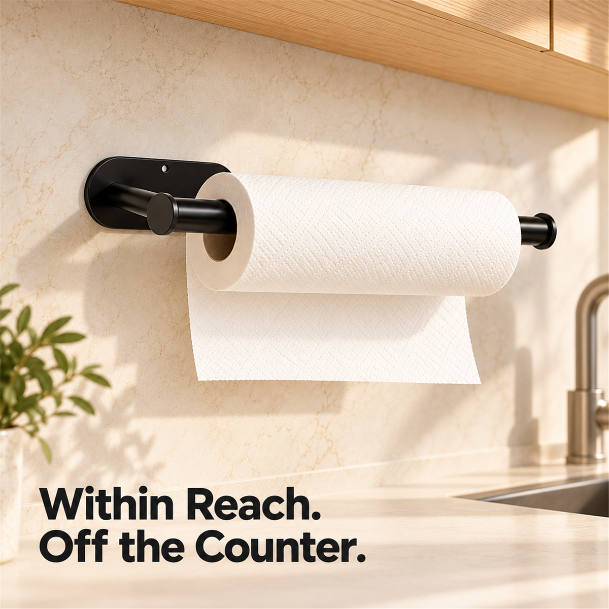 🧻 Stainless Steel Paper Towel Holder with Storage – Under-Cabinet Adhesive or Screw Mount ✨