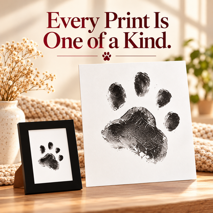 🐾 4-Pack Paw Print Kit with 2 Photo Frames – Mess-Free Ink Pads for Dogs & Cats 📸