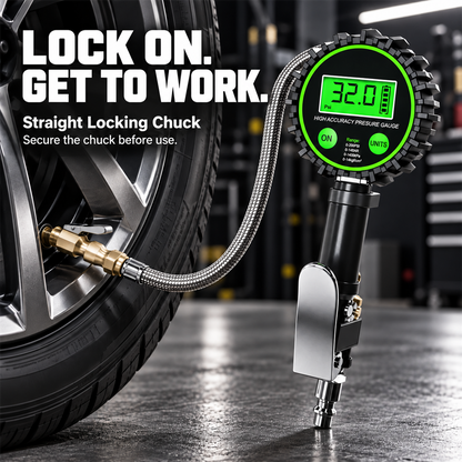 🔧 3-in-1 Digital Tire Inflator with Pressure Gauge & Locking Air Chuck