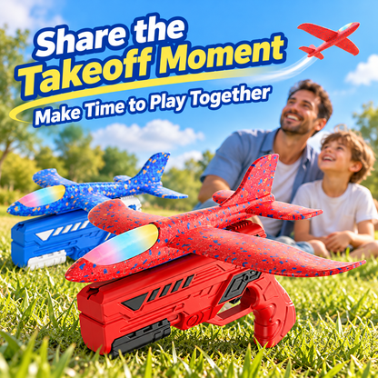 ✈️ Foam Plane Launcher Toy – Outdoor Flying Fun in Red or Blue