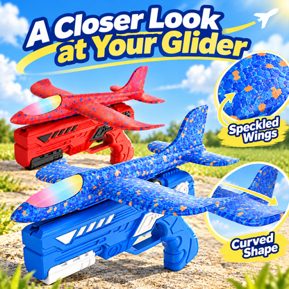 ✈️ Foam Plane Launcher Toy – Outdoor Flying Fun in Red or Blue