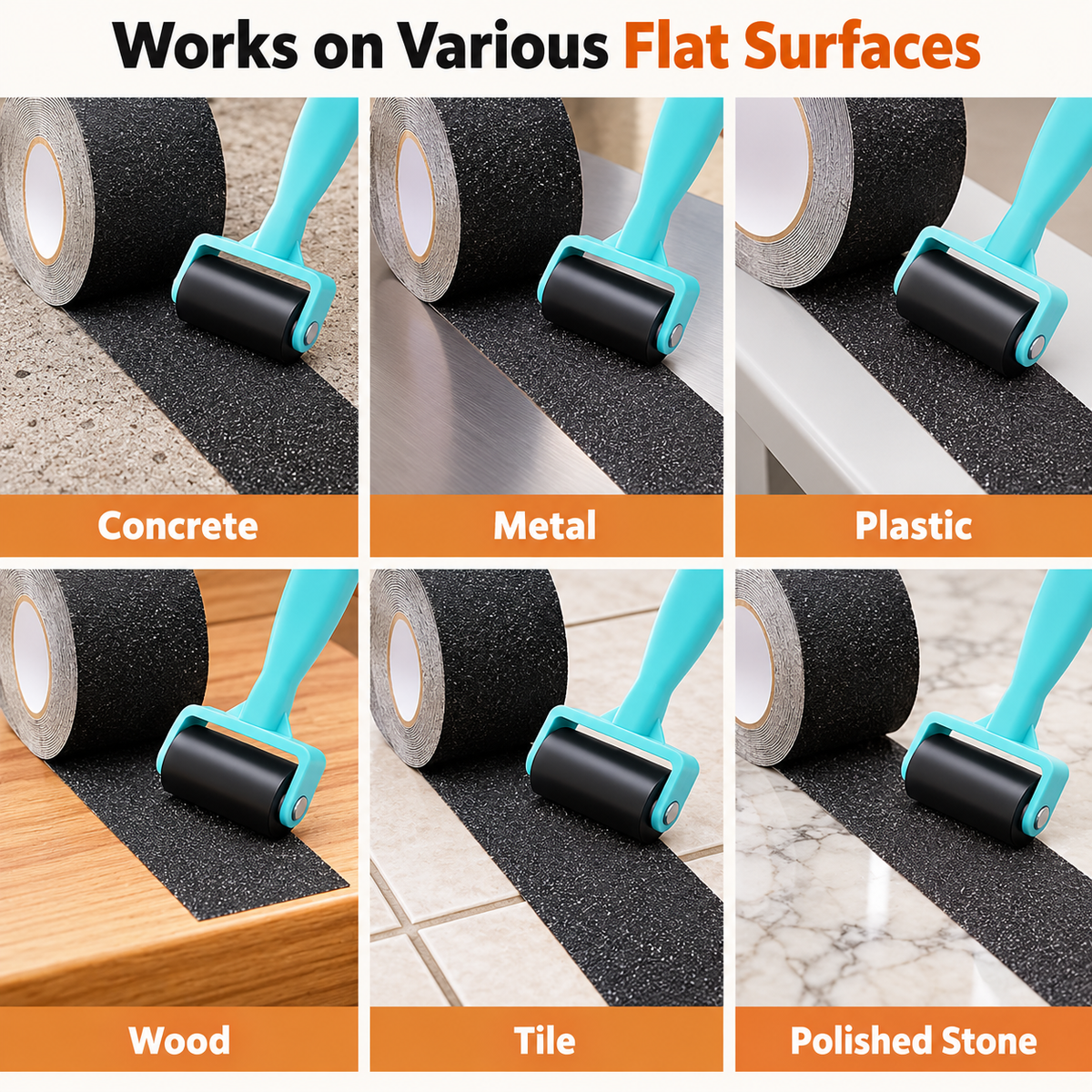 🛑 80-Grit Anti-Slip Tape – 35ft × 4in Peel-and-Stick Roll with Roller for Stairs & Floors ✨