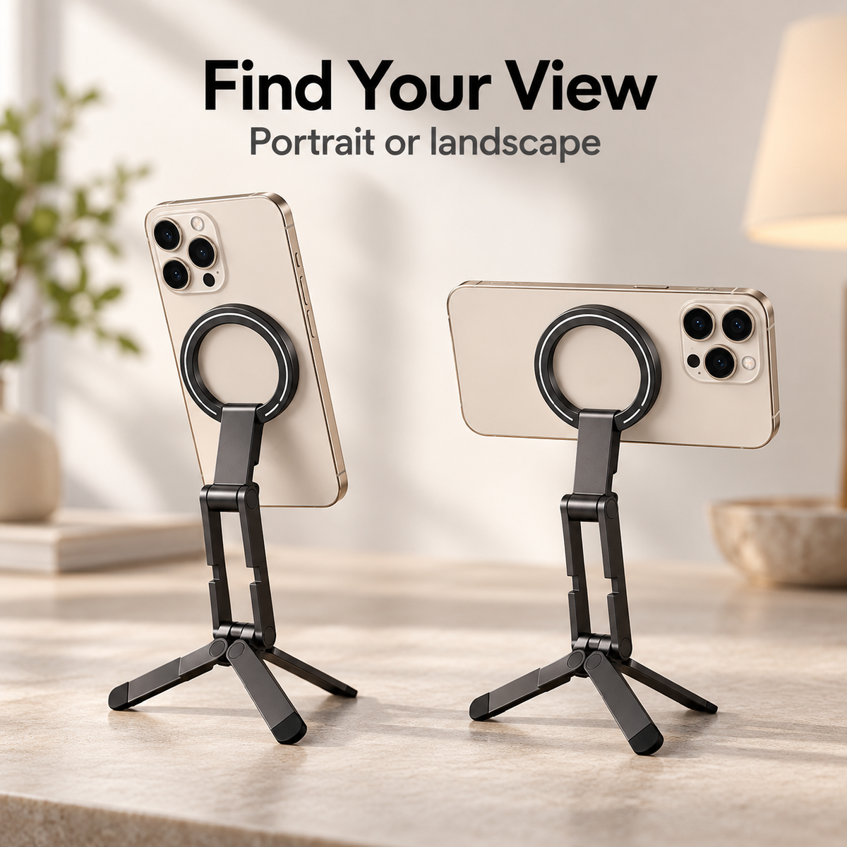 🧲📱 MA60 Magnetic Phone Holder – Foldable Aluminum Stand & Pocket-Sized Travel Tripod ✨