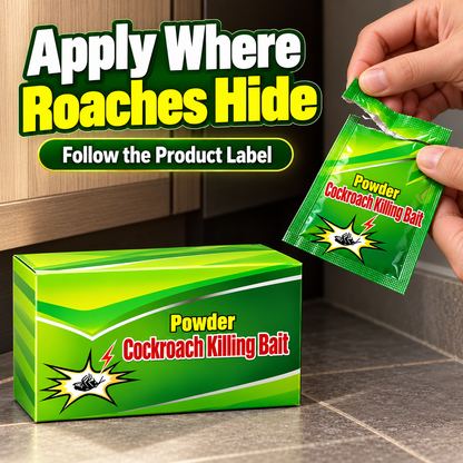 🪳 50-Pack Cockroach Bait Powder – Fast-Acting Indoor Roach Control for Kitchens & Rooms ✨