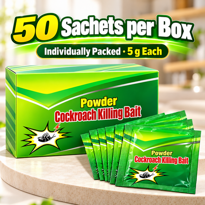 🪳 50-Pack Cockroach Bait Powder – Fast-Acting Indoor Roach Control for Kitchens & Rooms ✨