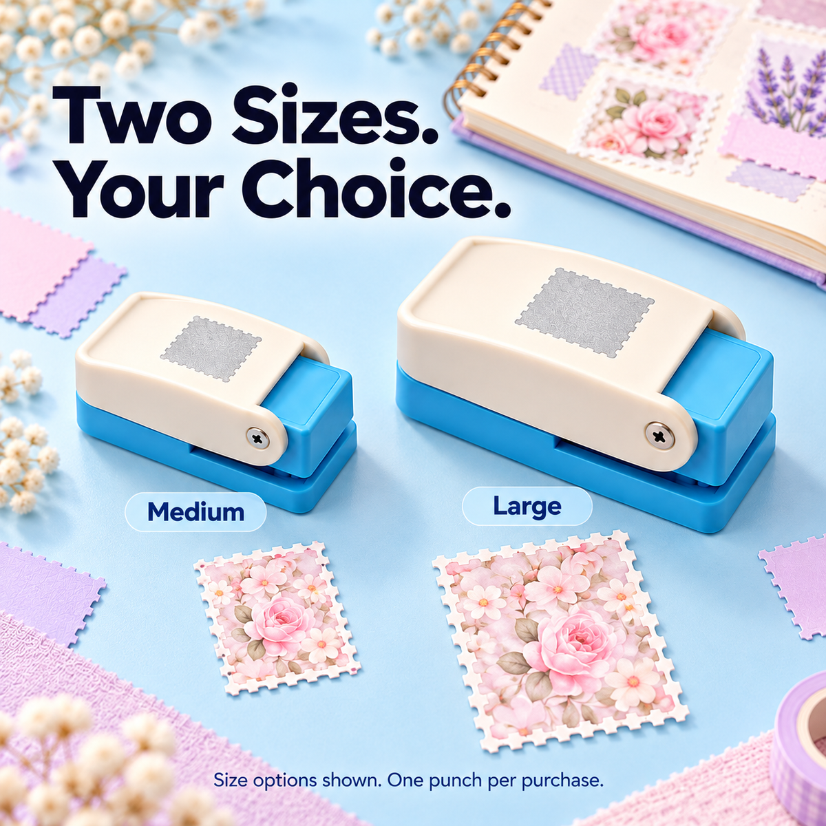 ✨ Stamp-Shaped Paper Punch for Journaling & Scrapbooking — Medium & Large