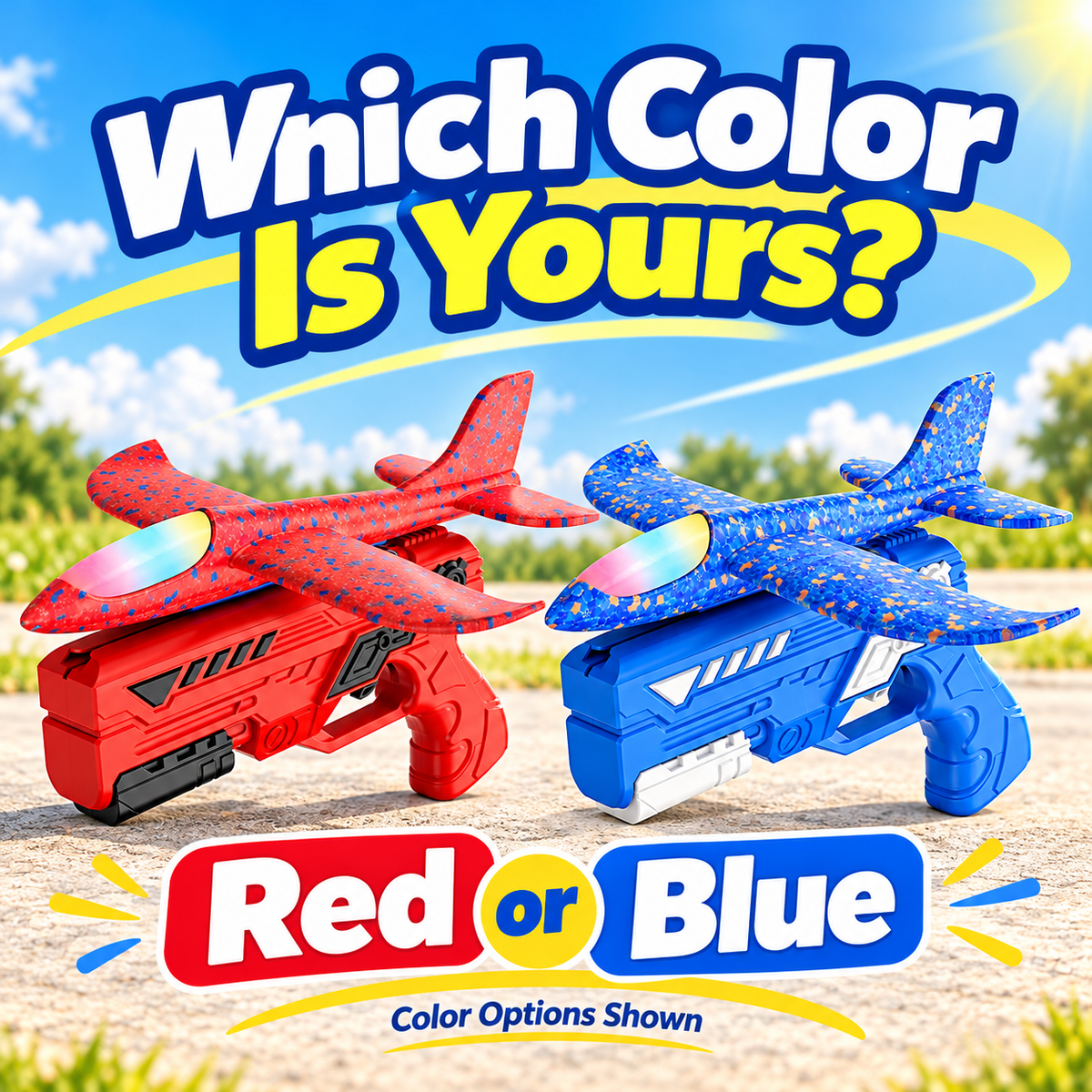 ✈️ Foam Plane Launcher Toy – Outdoor Flying Fun in Red or Blue