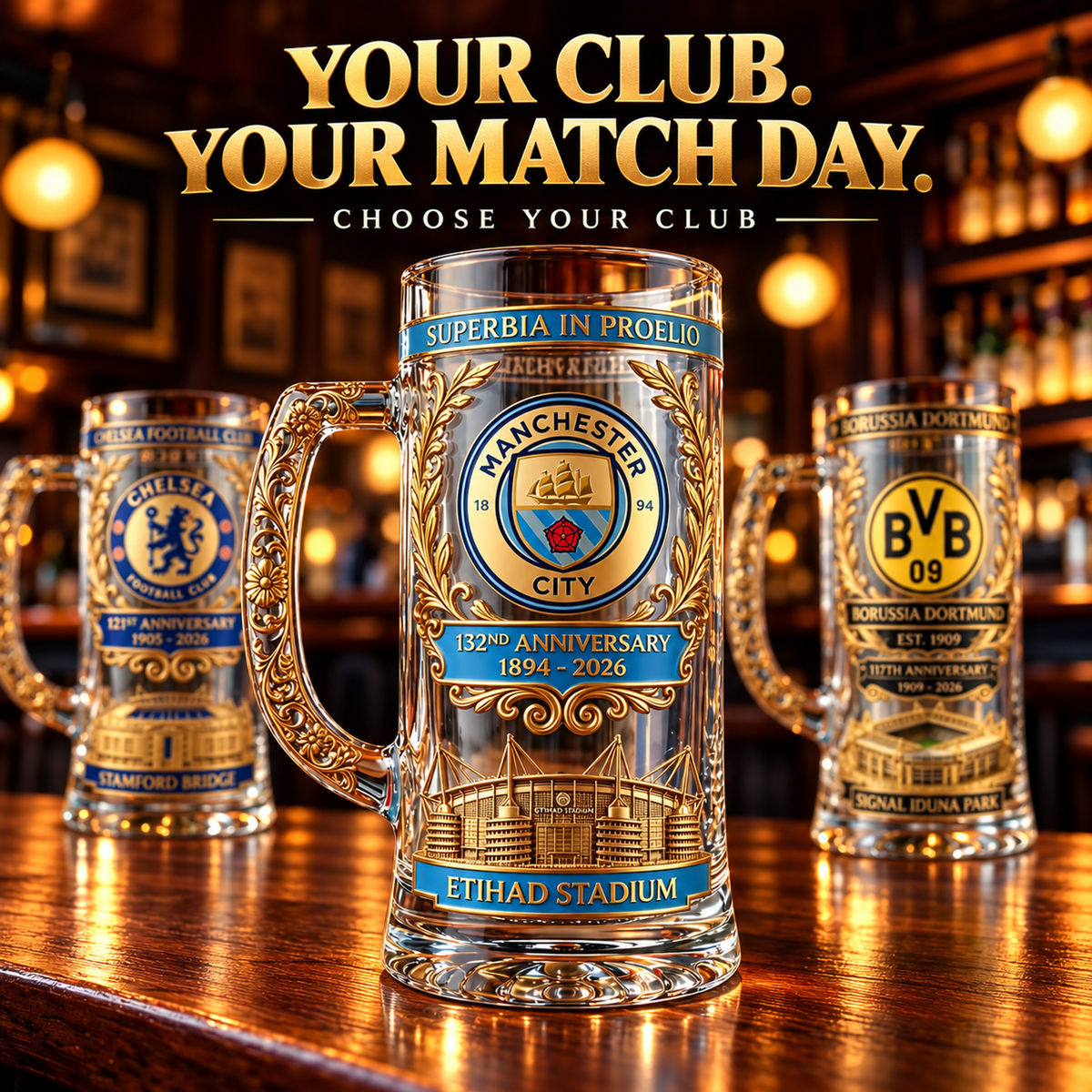 ⚽🍺 Football Club Fan Beer Mug – Stadium-Inspired Collectible 🏟️